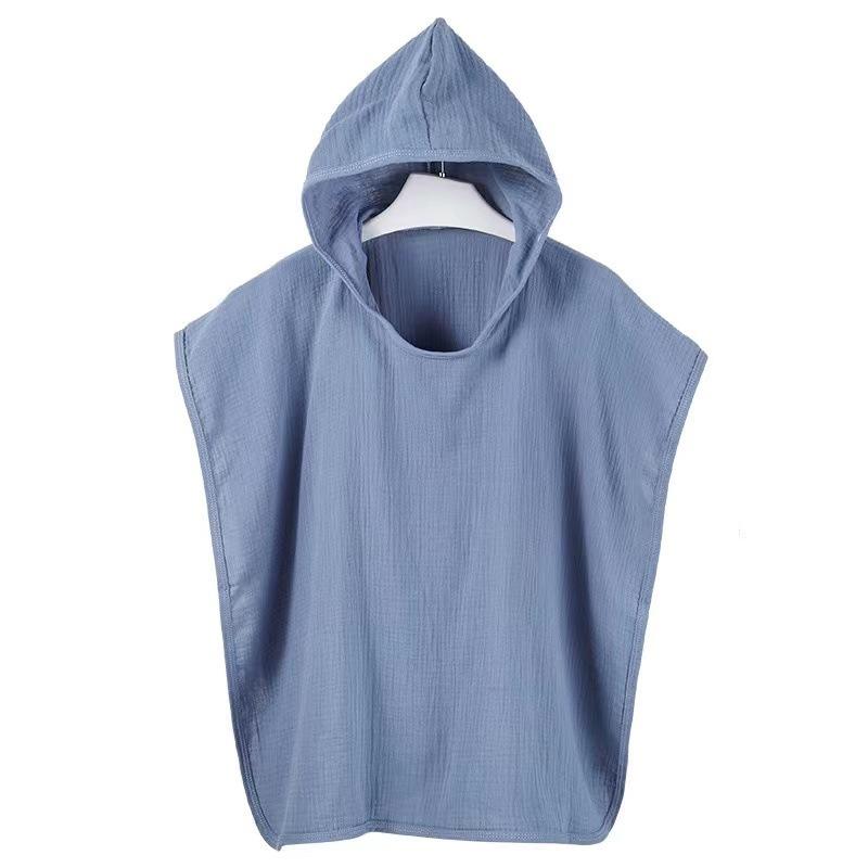 Children All Seasons Cotton Gauze Hooded Cape Bath Towel Absorbent Beach Towel Bathrobe