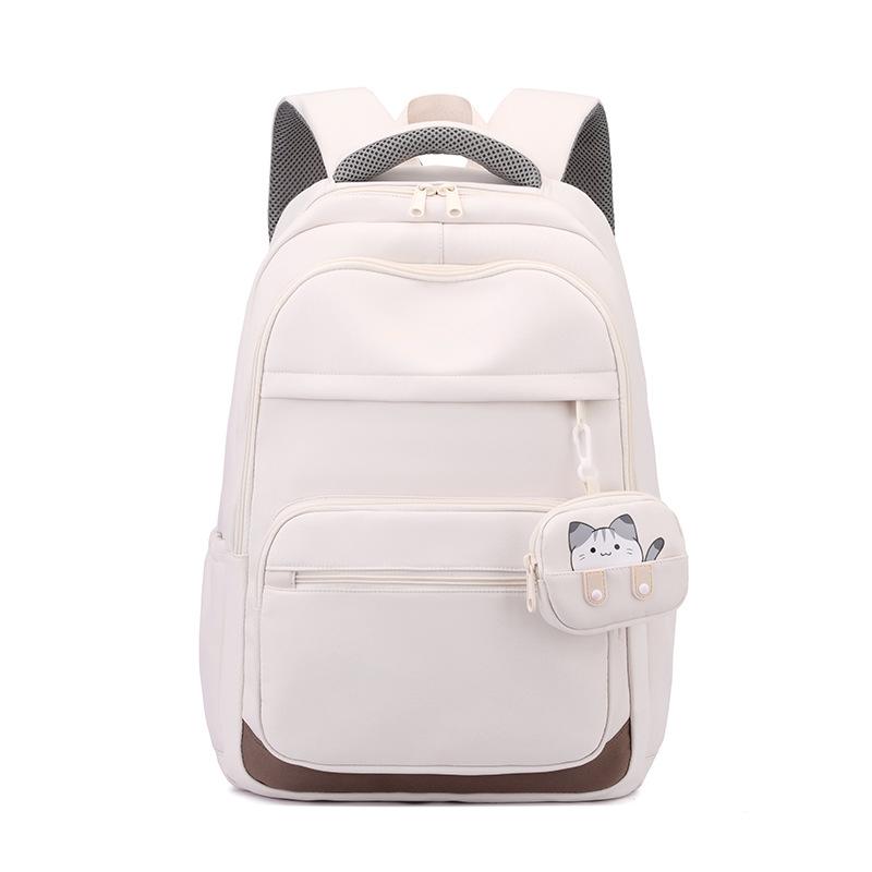 Nouveau sac à dos léger 2026 pour filles Grande capacité Mignon sac d'école chaton Convient aux élèves du collège et de l'école primaire