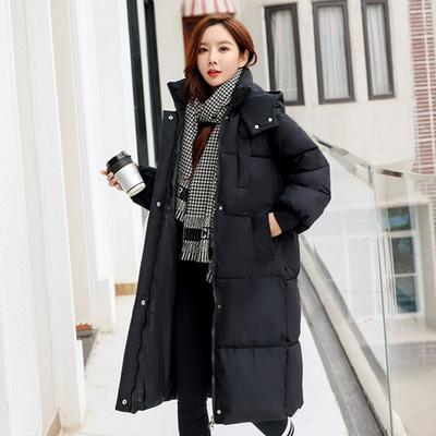 Winter Down Cotton Jacket for Women Long Over Knee Loose Large Size Cotton Jacket Thickened New Cotton Jacket