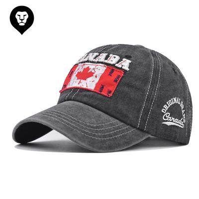 Washed Cotton Maple Leaf Canadian Embroidered Baseball Cap Washed and Old Canadian Cap