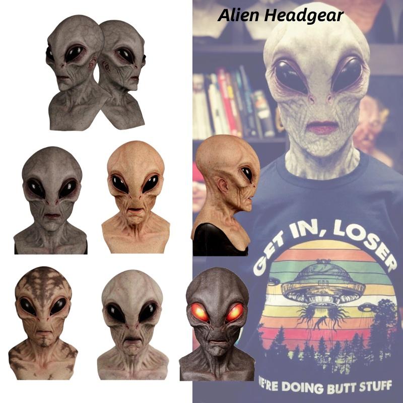 Einzigartiges Design Alien-Maske für Halloween Vollkopf-Alien-Maske mit furchteinflößenden Merkmalen