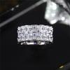 Luxury 925 Sterling Silver Women Wedding Rings Geometric CZ Simple Stylish Female Accessories High Quality Statement Jewelry