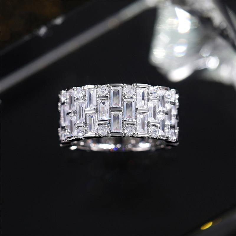 Luxury 925 Sterling Silver Women Wedding Rings Geometric CZ Simple Stylish Female Accessories High Quality Statement Jewelry