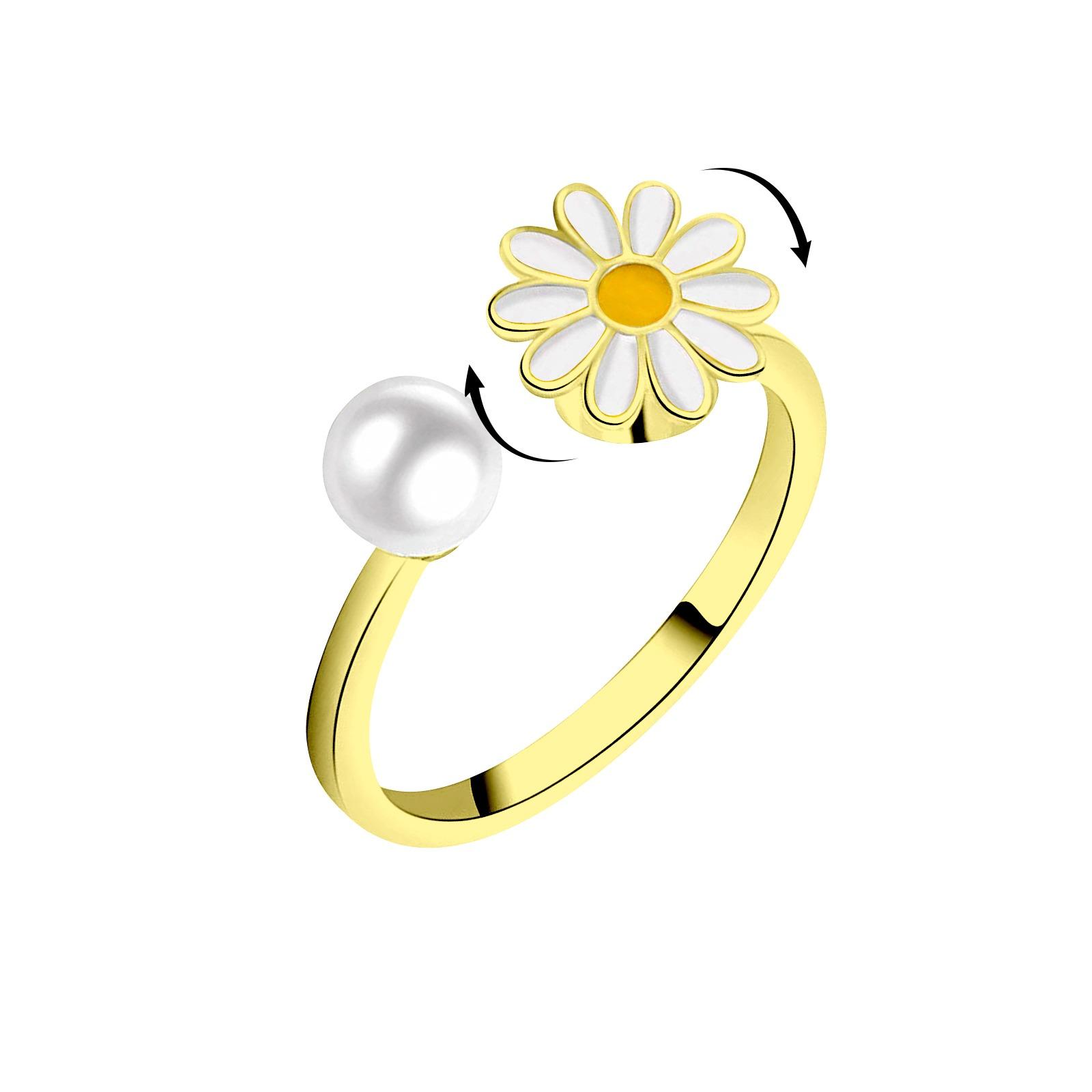 

10 мм тревожные кольца для женщин Y2k, ювелирные кольца, бабочки, ромашки, бусины, антистрессовые кольца-спиннеры для подростков, 2022, эстетические Resizable