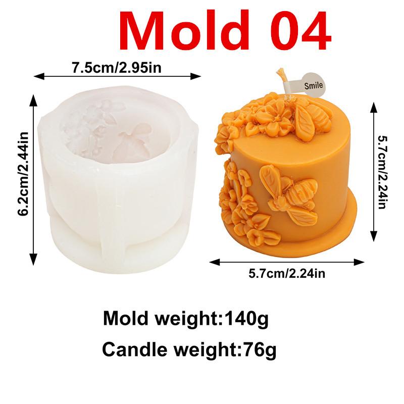 3D Honeycomb Cake Bee Silicone Candle Mold DIY Bee Cake Flower Shapes Candles Gypsum Home Decor Gift