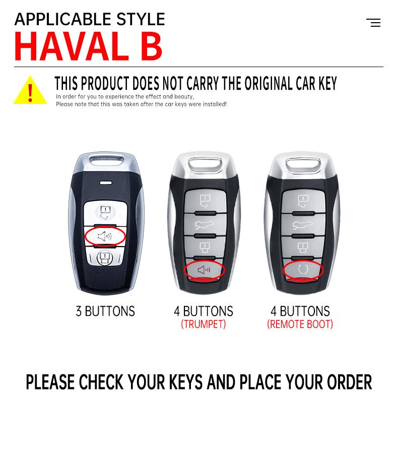 Interior Mouldings Metal Car Key Case Cover for Great Wall Haval Jolion 2022 H6 H7 H4 H9 F5 F7 F7X F7H H2S GMW Dargo Keychain Au