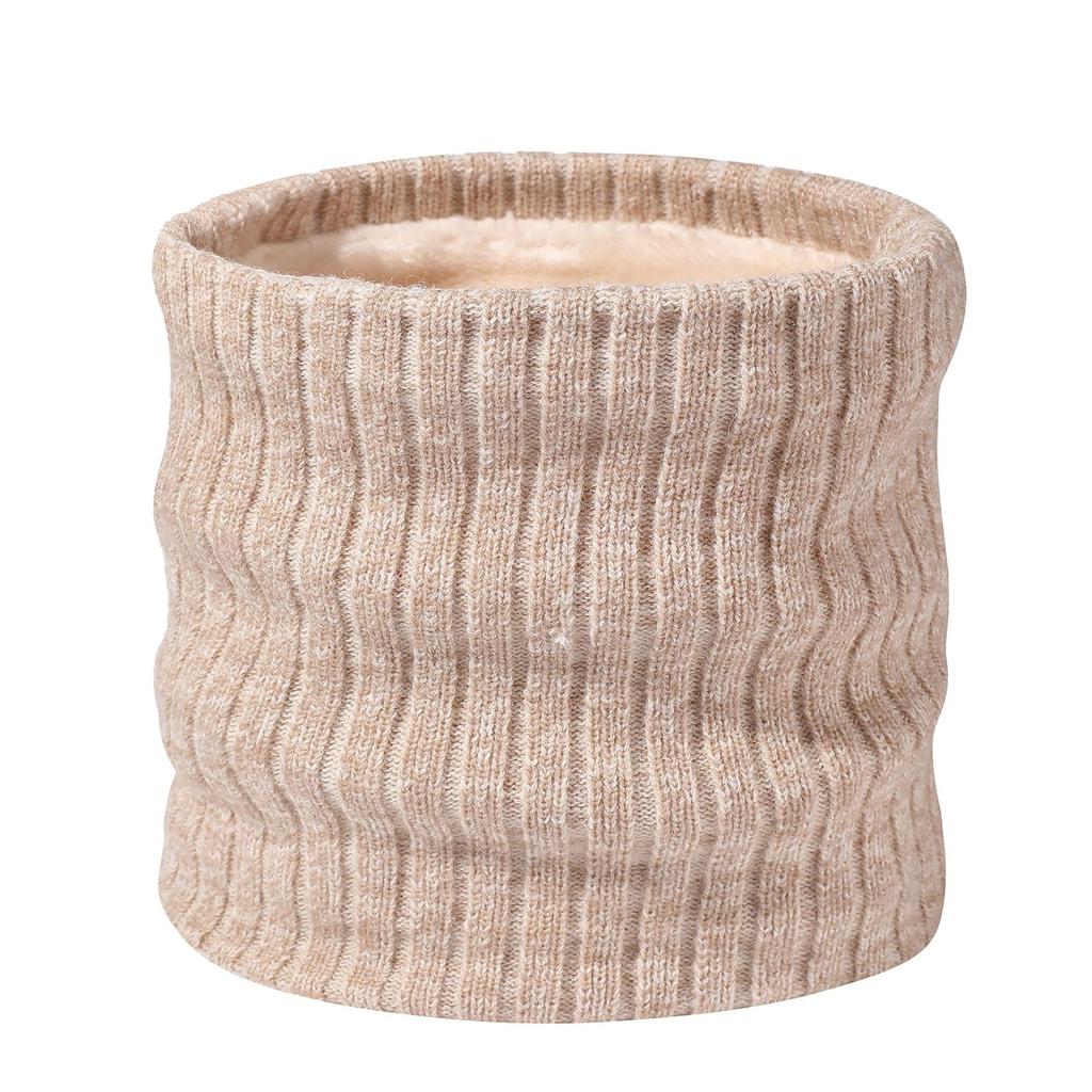 Men and Women's Autumn and Winter Solid Thicken Warm Neck Gaiter Couple's Fashion Striped Knitted Woolen Fleece Lined Neck Warmer