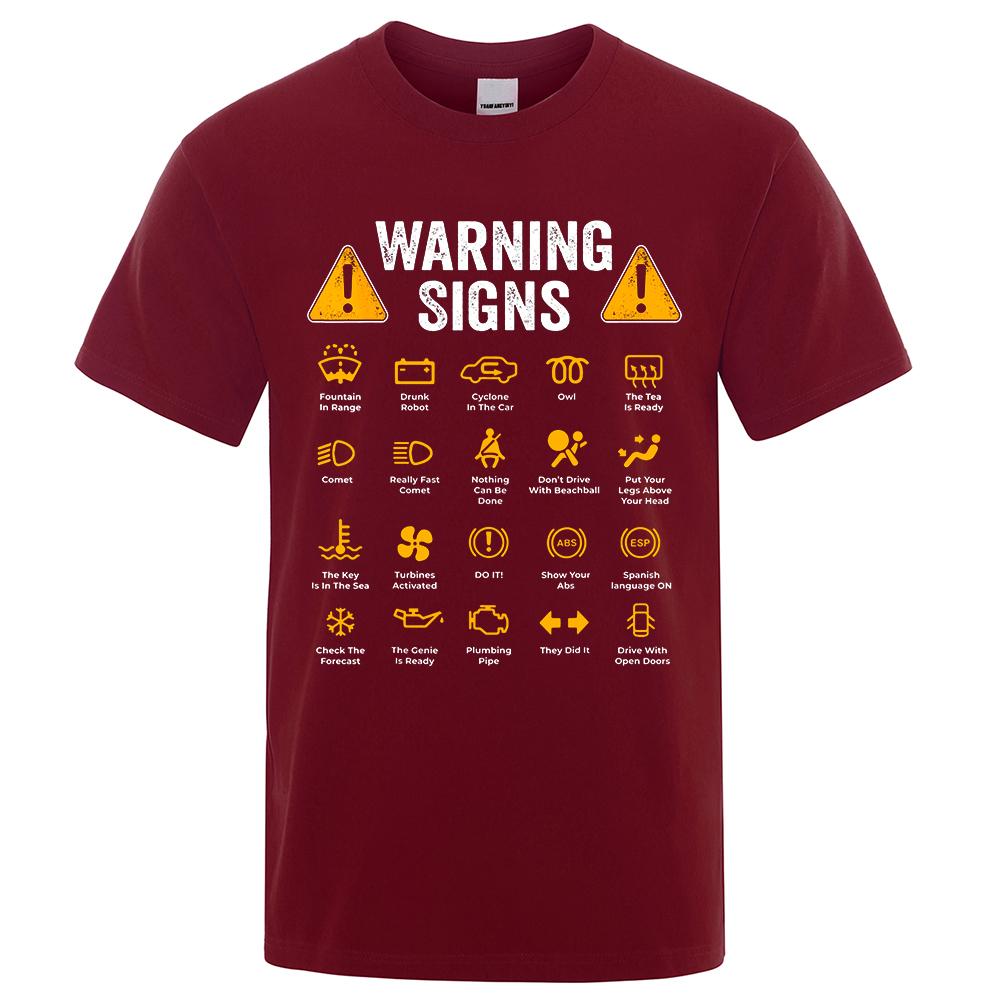 Funny Driving Warning Signs 101 Auto Mechanic Gift Driver T-Shirt Fashion Casual T Shirt Cotton Mens Tops Tees Casual Oversized