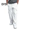 Men Spring Fall Pants with Multi Pockets Drawstring Elastic Waist Wide Leg Plus Size Sweatpants Stretchy Slacks Solid Color Loose Street Style Sport