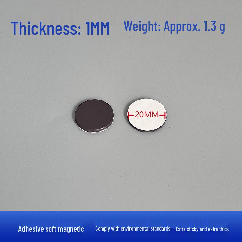 

Round Soft Rubber Magnetic Sticker with Self-Adhesive Acrylic Backing