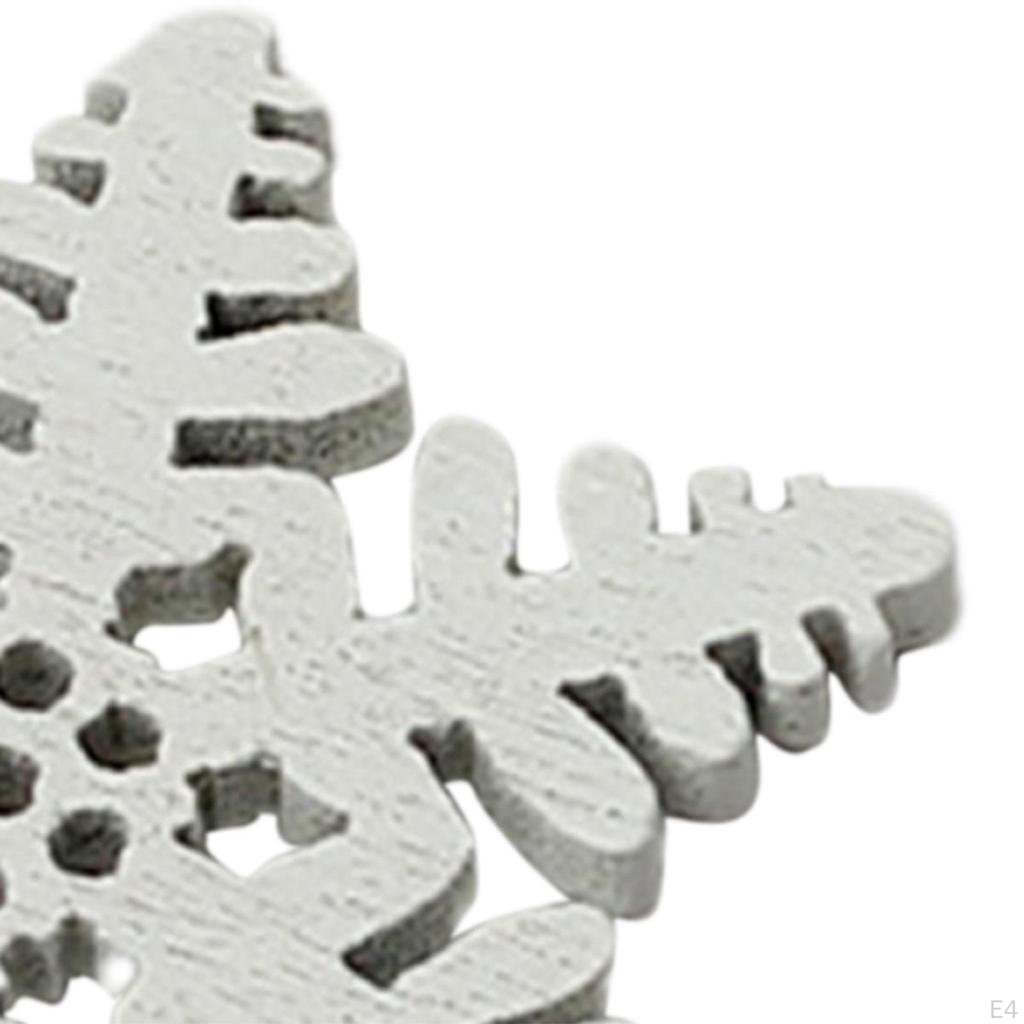 100Pcs Wood Snowflake Embellishments Christmas DIY Gifts 3cm Decor Crafts Slices
