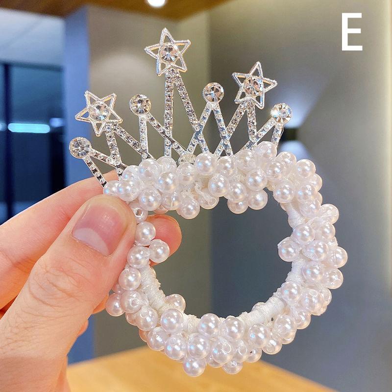 Holčička Roztomilá gumička Korunka čelenka Pearl Head Lanko Květina Lanko do vlasů Princezna Prsten do vlasů Novinka
