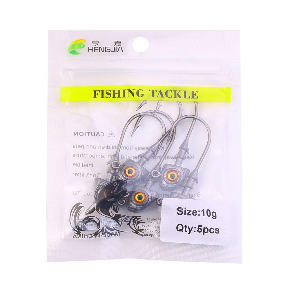 5PCS/Big Eyes High Strength Jig Head for Worm Lure Swimbait Hook For Seawater Freshwater Fishhook Fishing Tackle
