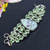 Ruby Fuchsite, Tsavorite Gemstone 925 Sterling Silver Bracelet 7-8" KG-1800