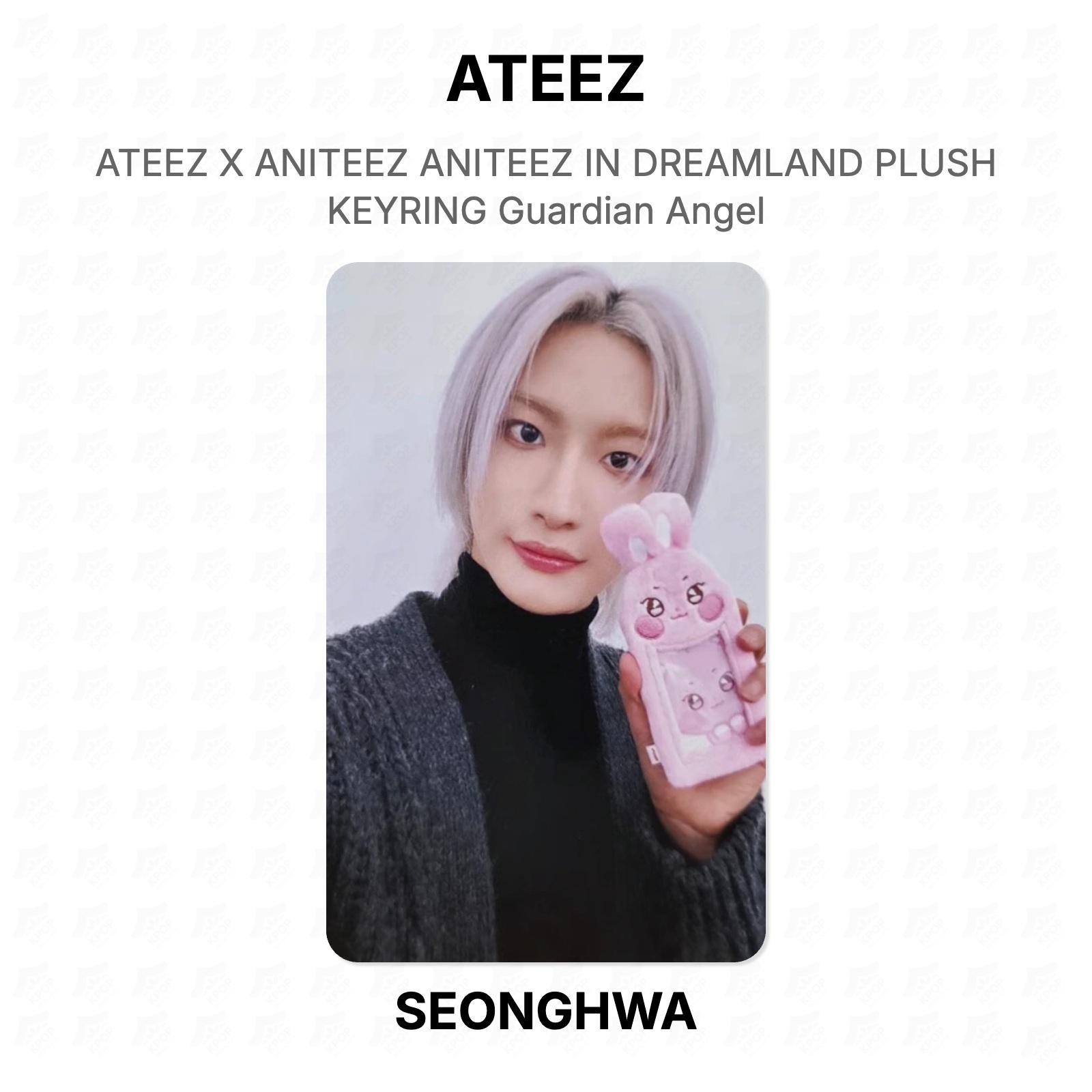 ATEEZ X ANITEEZ ANITEEZ IN DREAMLAND PLUSH KEYRING Guardian Angel Official Photocard SEONGHWA