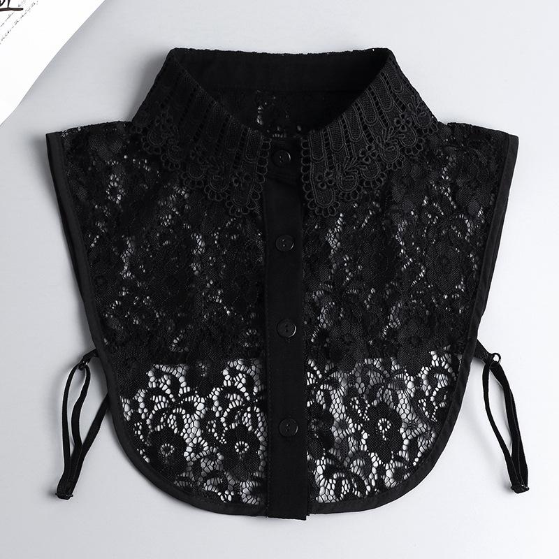 Fashion White Fake Collar Women Detachable Collars Black Woman False Collar Lace Removable Half Shirts Tie Top Collars Decor