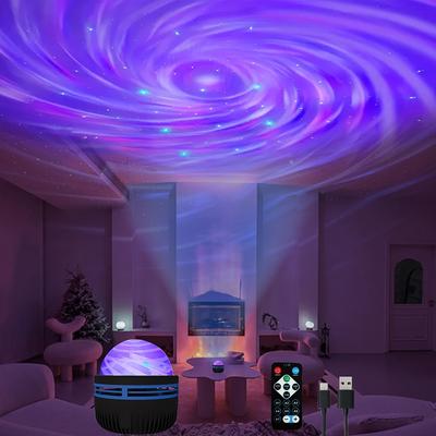 Hvězdná obloha Galaxie Lampa Projektor LED Noční světlo Dálkové ovládání Aktivní zvukem 5V USB nabíjení 7 režimů pro dětský pokoj Dekorace na párty