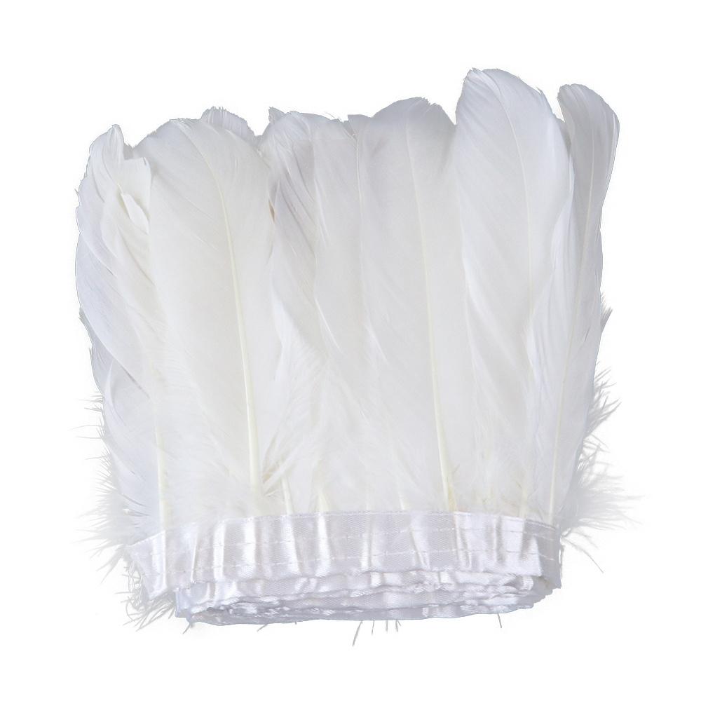 Natural Swan Goose Feather Trim 2/6/10 Yards Costume Fringe Ribbon for DIY Dress Decoration Carnival Party Accessories