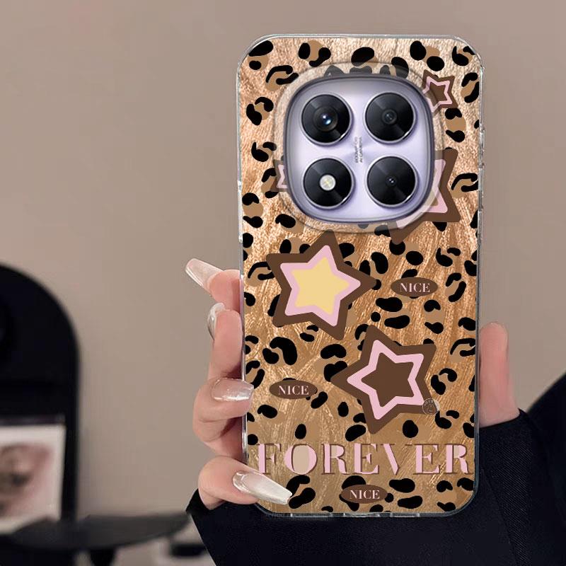 

For Redmi Note 13 14S 14 Pro Plus 5G 14C A3 13C Poco X7 Pro Phone Case Leopard Feather Gauze Rainbow Butterfly Bumper Hard Cover Redmi Note 13 4G