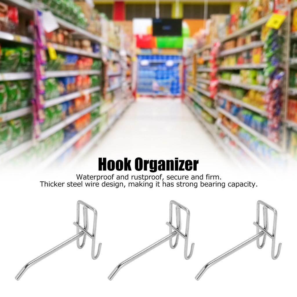 30pcs Supermarket Hook Iron Grid Shelf Hook Jewelry Display Shelf Hook 3.5mm Thickness