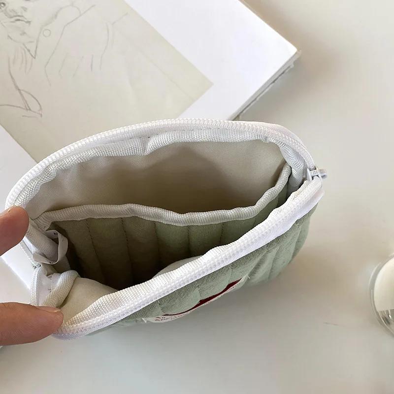 Cute Soft Square Cosmetic Bags Small Toiletry Makeup Organizer Travel Portable Tampon Headphone Card Coin Money Storage Bags