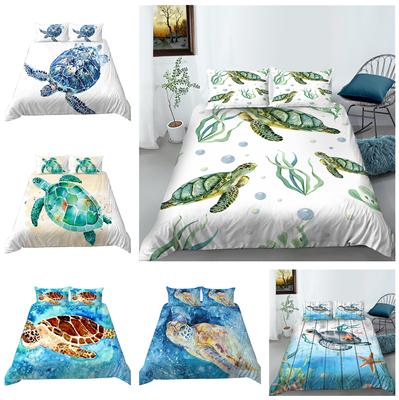 Turtle Pattern Bedding Set Bedding Cover with Pillow Case AU/EU/US Single/Double Full Size Home Bedding Set