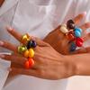 Ingemark Mehrfarbige Harz-Wassertropfen klobige Ringe Damen Boho Geometrische Offene Manschette Fingerringe Y2K Wed Schmuck Party Zubehör