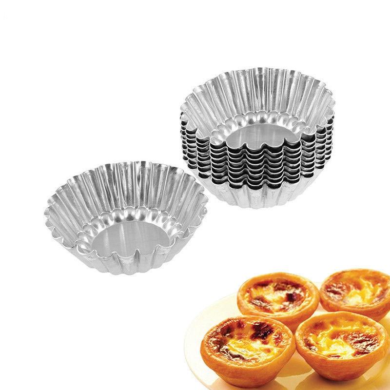 Durable Thickened Tin Egg Tart Molds Modern Simple Style Baking Tools