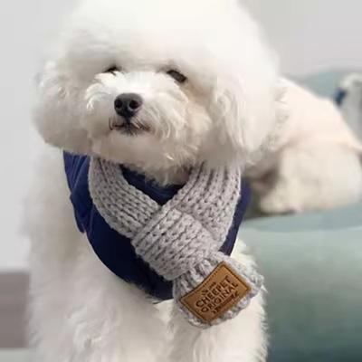 New Warm Pet Scarf Knitted Windproof Neckerchief Solid Color Coldproof Neck Warmer Puppy Accessories