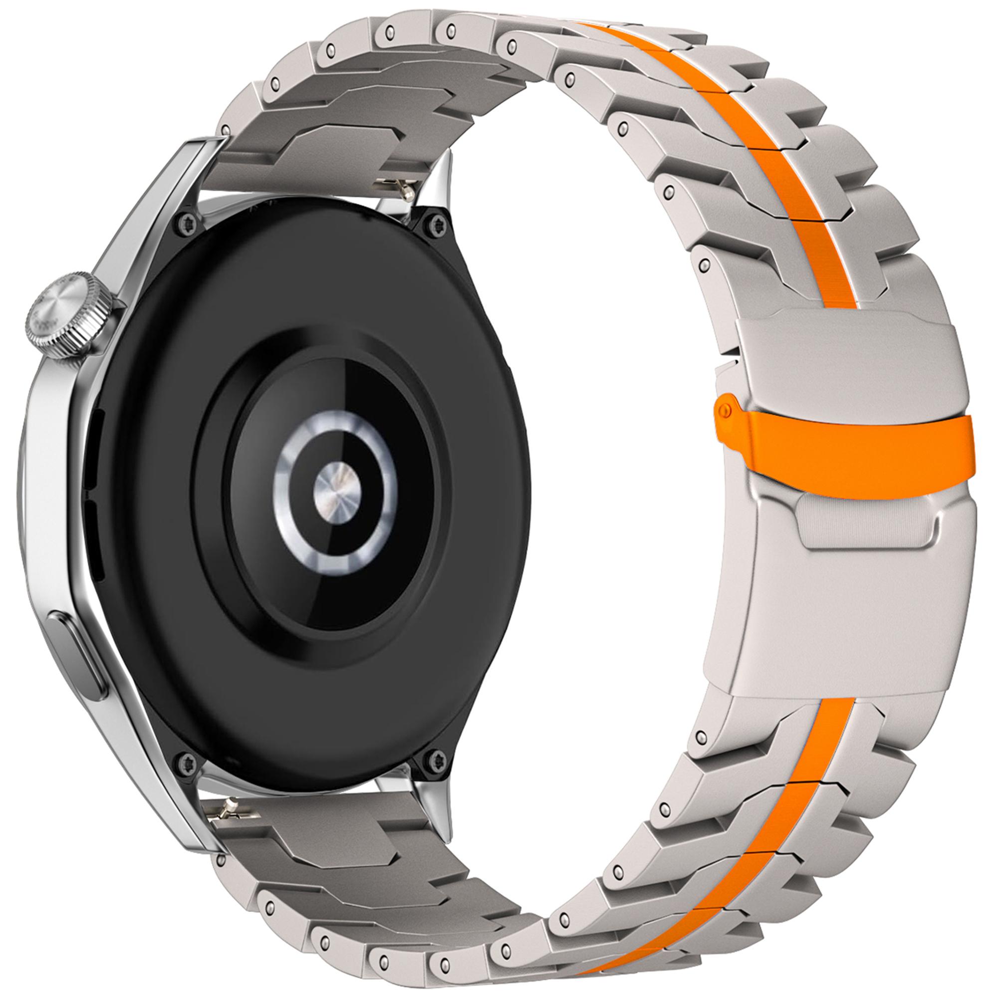 

Для Huawei Watch GT 4 46мм/Watch 4/4 Pro/GT/Samsung Galaxy Watch3 45мм Ремешок из титанового сплава 22мм Застежка-безопасность Ремешок для часов Titanium+Orange