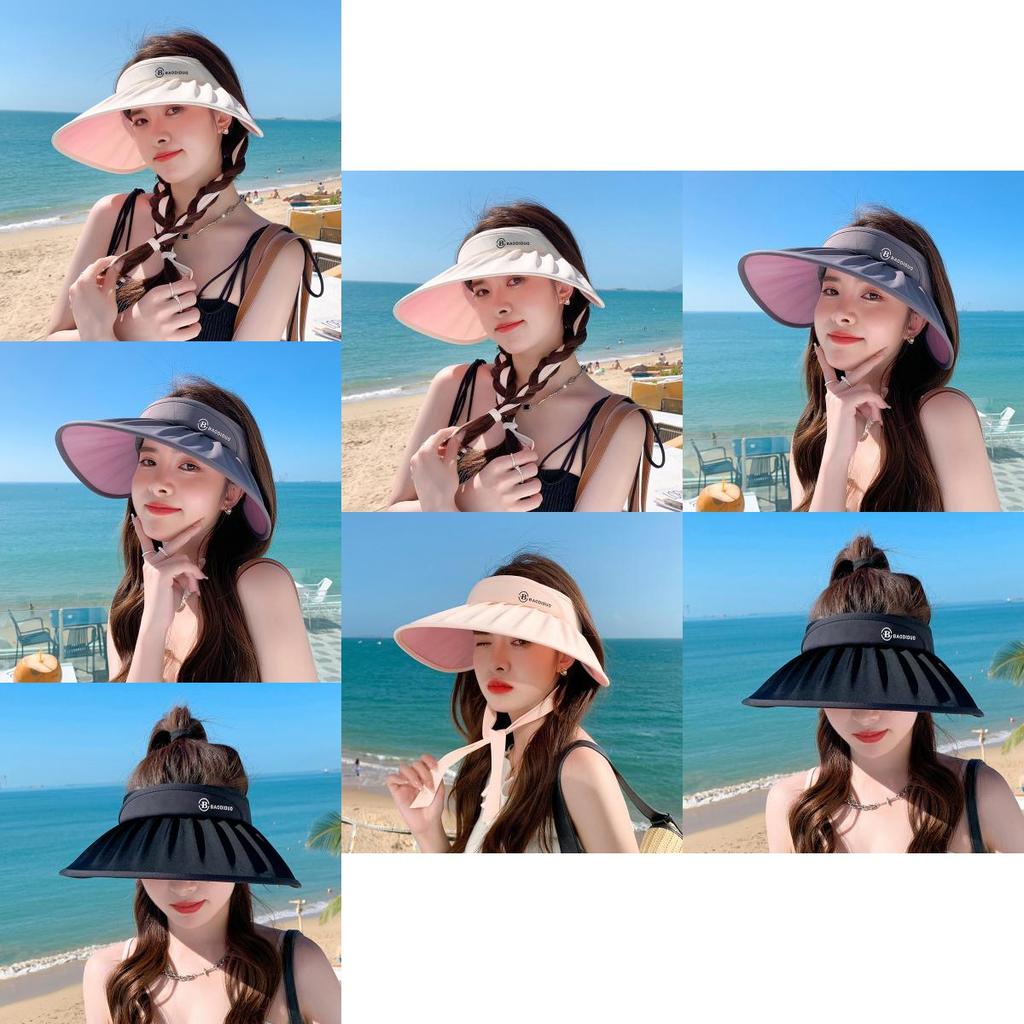 Modischer Sonnenschutzhut aus Eis-Seide mit atmungsaktivem Material und Buchstabenakzenten für Damen