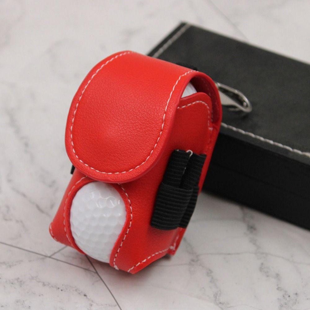 Waist-Hanging Golf Waist Holder Bag PU Leather Golf Ball Container  Golf Accessories