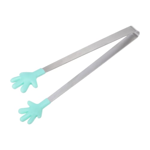 uxcell Mini Food Tongs, 5.67" Hand-Shaped Stainless Steel with Silicone Tips, Small Cooking Tongs, Kitchen Food Tongs, Serving Tongs for Cooking, Gril