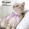 Stylish Fabric Puss Collar Necklace Adjustable Length And Decorative Bowknot Pet Neckband For Small Medium Pet