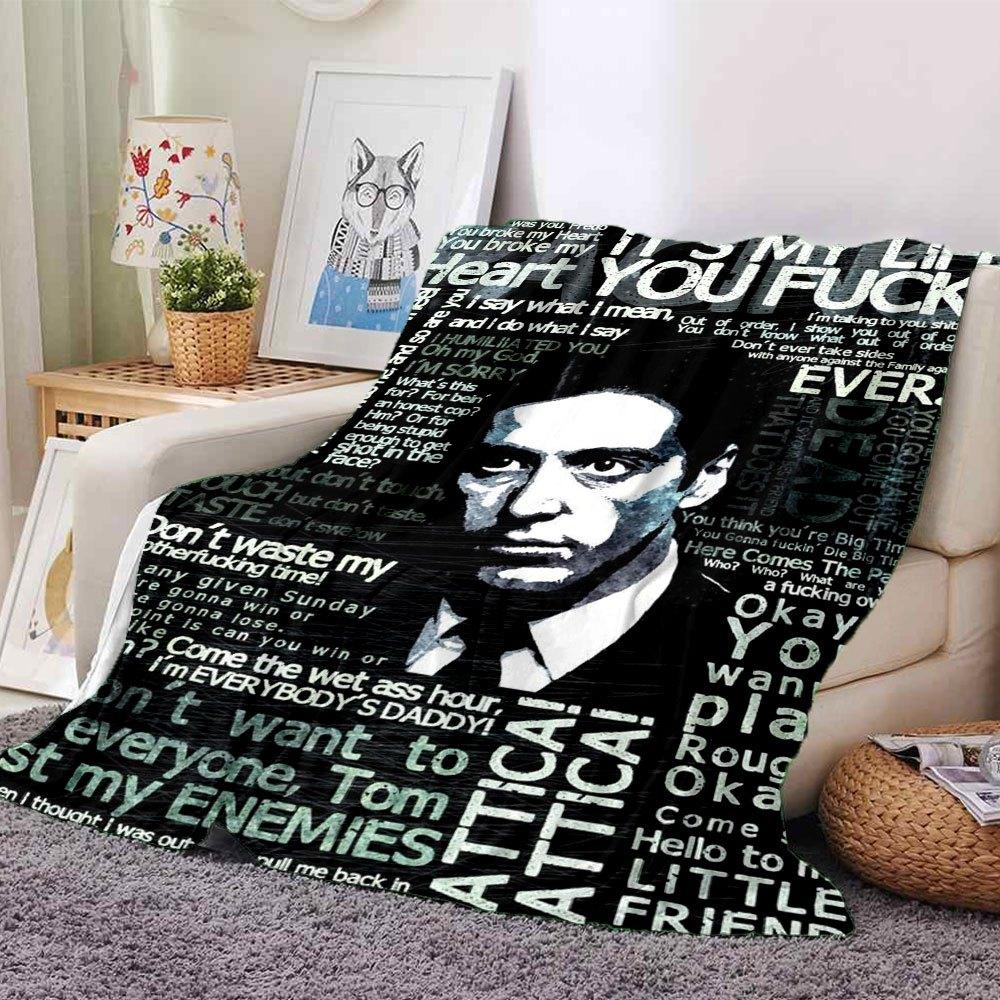 

1pc Scarface-Inspired Flannel Blanket - Soft Cozy All-Season Throw for Bedroom, Sofa, Camping, Travel - Perfect Gift for Movie FansB01 80cmx120cm(31inx47in)
