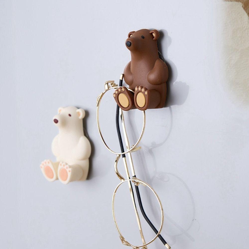 Bear Toothbrush Rack Suction Cup Polar Bear Toothbrush Holder Cute   Bathroom