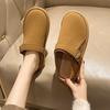 New Spring Baotou Slippers Round Toe Deep Mouth Versatile Matte Dependent Metal Buckle Soft Sole Slip-on Flat Shoes