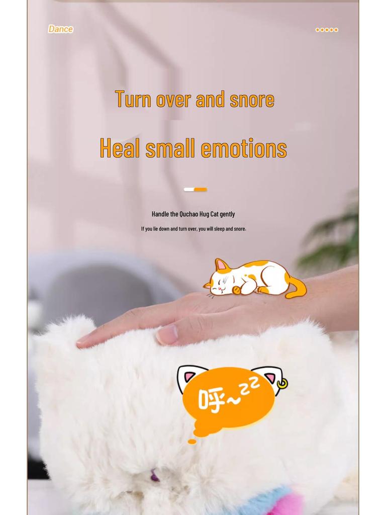 Quchao Hug Meow Simulated Cat Plush Toy with Talking, Blinking, and Tail Wagging Features for Kids