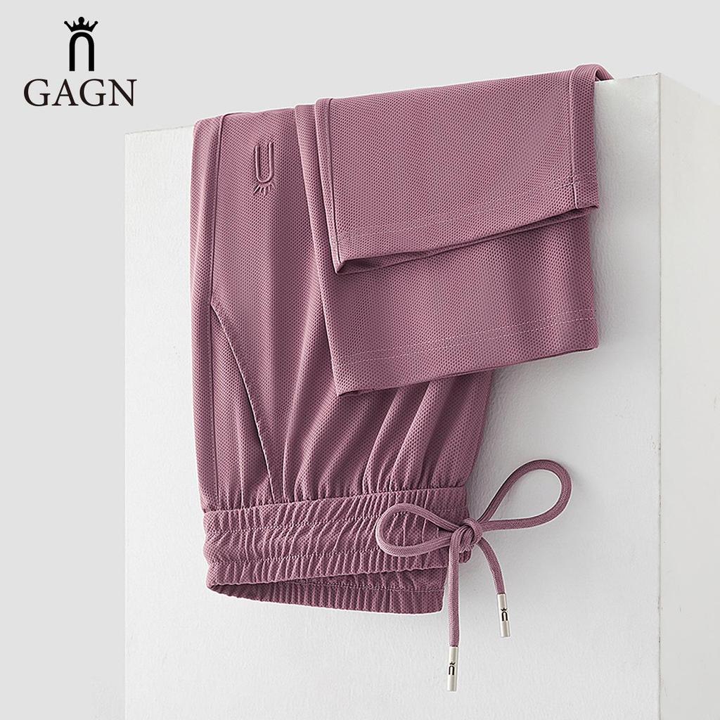 GAGN Dámské letní kalhoty z ledového hedvábí nadměrné velikosti - Lehké kalhoty s rovnými nohavicemi pro ženy středního věku 200 Jin