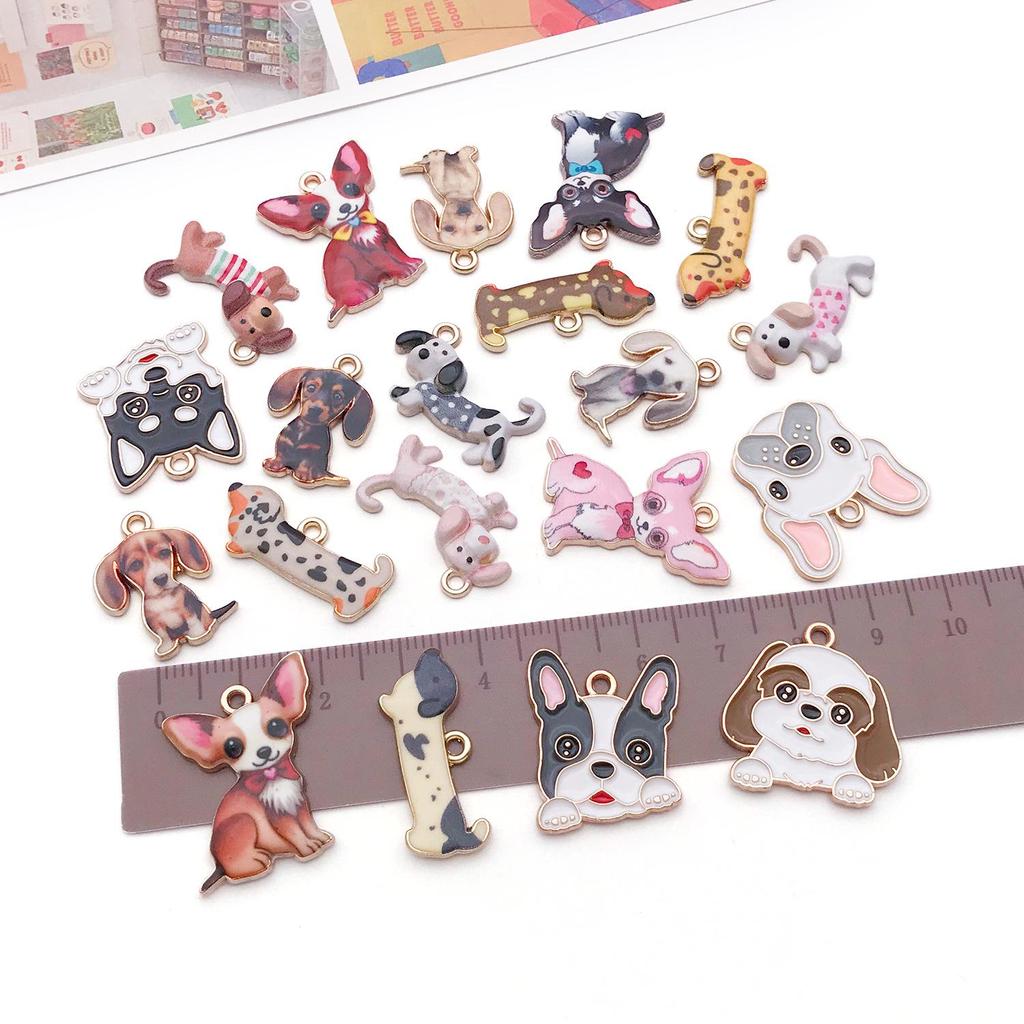 Cartoon Dog Pendants: Chihuahua, Corgi, Golden Retriever, French Bulldog, Dachshund Collars