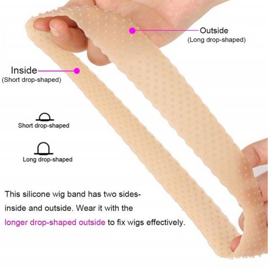 Women Silicone Wig Band Anti-slip Sport Wig Strap Elastic Secure Wig Hat with Grip Band Wig Accessory