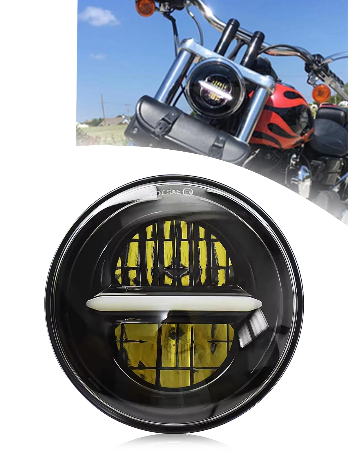 

Largoods 5.75 Inch Headlight DRL Function IP68 Waterproof Motorcycle Headlight Hi/Lo Switch Genuine Replacement CB400sf Sportster 883 Black