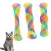 3Pcs Cat Spring Shape Tube Toy Colorful Bouncing Interactive Toy with Bell and Catnip
