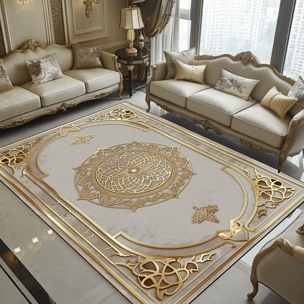 European Style Large Area Carpet for Living Room Luxury Decoration Home Sofa Area Rug 200x400 Cm Bedroom Soft Floor Mat Non-slip