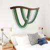 Nordic Curved Wood Tassel Tapestry: Cotton Rope Wall Hanging for Hallway, Living Room, or Bedside Decor.