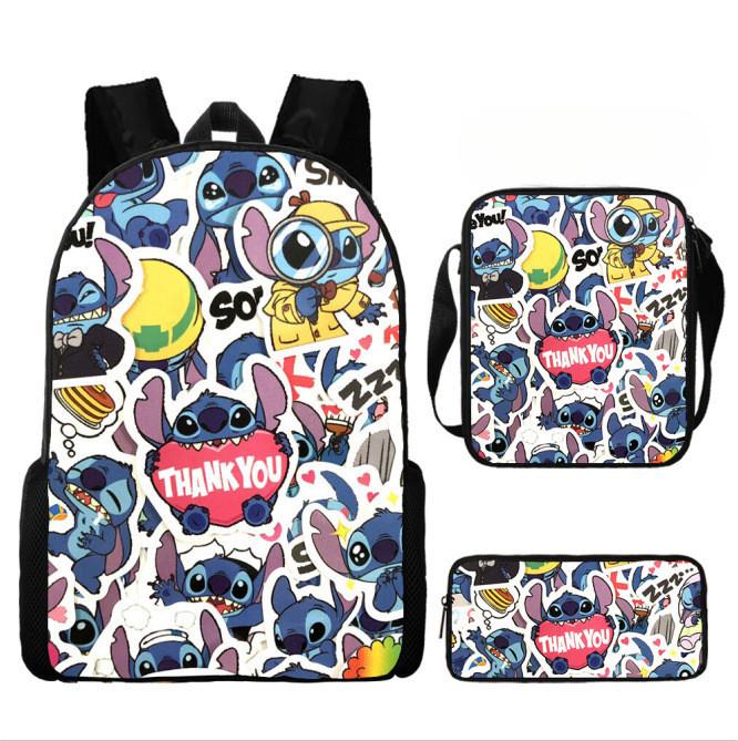 Stitch Backpack Cartoon Set With Lightweight Breathable For Students Elementary