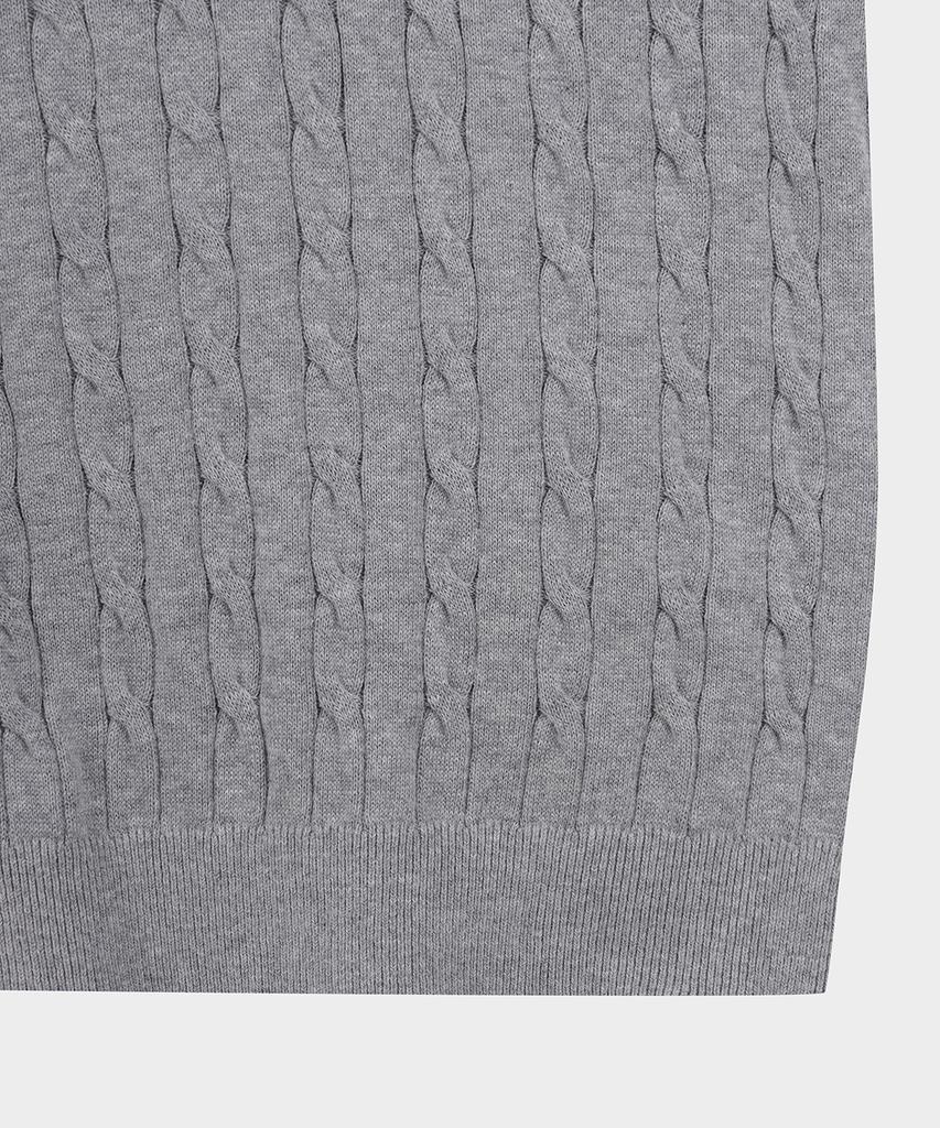 BROOKS BROTHERS Cotton Cable Crew Neck Short Sleeve Sweater (Grey) (Bbwrmo203Awfm)
