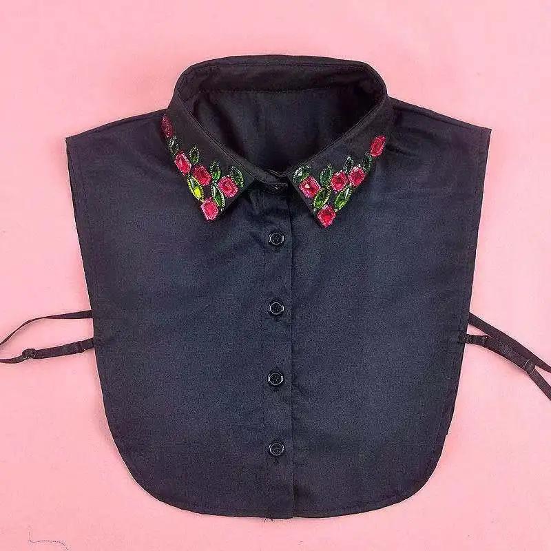 Fake Collar For Shirt Detachable Collars Solid Shirt Lapel Blouse Top Men Women Black White Girls Top Clothes QH132
