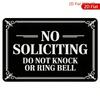 Vintage No Soliciting 8x12 Metal Sign, Do Not Knock or Ring Bell, 2D Flat Home Entrance Decor