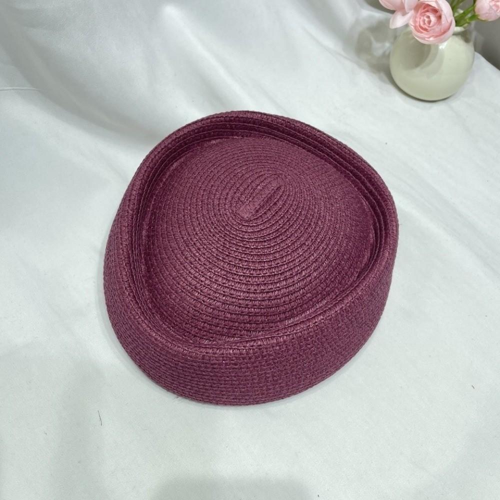 Elegant Flight Attendant Hat Teardrop Vintage Sun Hat Fashion Straw Beret Hat  Cocktail Event